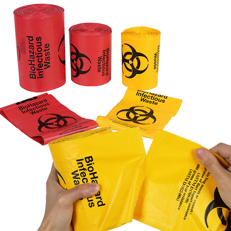 Customized Plastic Biohazard Garbage Bag Medical Waste Bag for Hospital Clinic